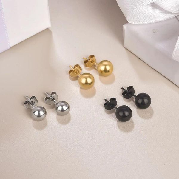 Brincos do garanhão Liebe Engel Moda de prata e ouro aço inoxidável Romântico Earings de bola de bola Vintage Jewelry Gift