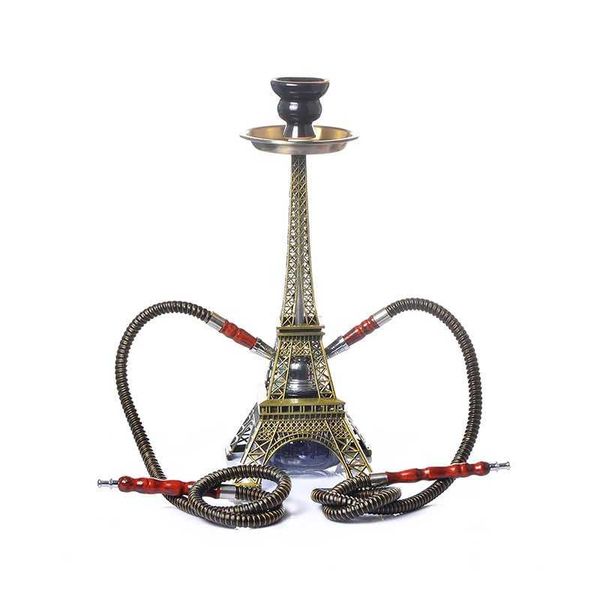 Torre de fumantes Eiffel Tower Arabian Shisha Double Pipe Hookah Acessórios de Cerâmica de Cerâmica Presente de Aniversário Decoração Home T240423