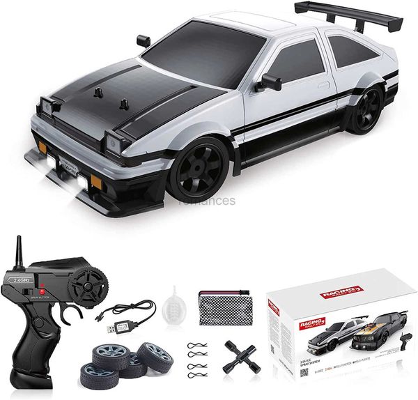 CARE ELECTRIC/RC 2023 AE86 REMOTO REMOTE CONTROL CAR JDM Racing Vehicle Toy for Children 1 16 4WD 2.4G GTR RC Drift Car Gift para crianças adultos 240424