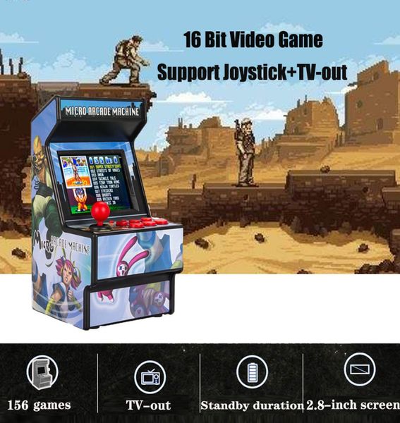Gamepad portátil Retro Mini Arcade Console Handheld Console Machine Player 16 Bit Bits 156 Saída de TV clássica com 28quot Scree4128243