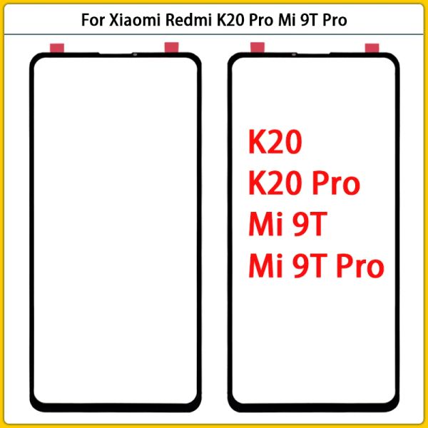 Painel 10pcs para Xiaomi Redmi K20 Pro Mi9t Mi 9T Pro Tocada Touch Tela LCD Painel de vidro externo toca a lente de tampa de vidro com OCA substituindo