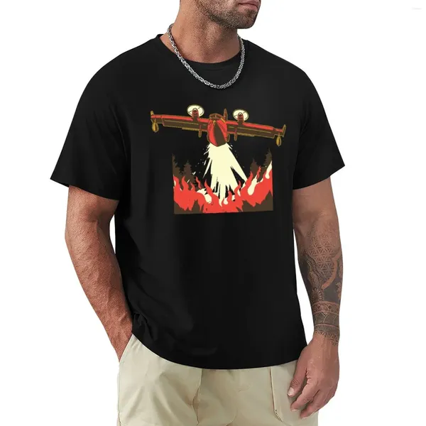 Polos da uomo Firefighter Fire Fighting Aircraft Thirt magliette grafiche magliette grafiche