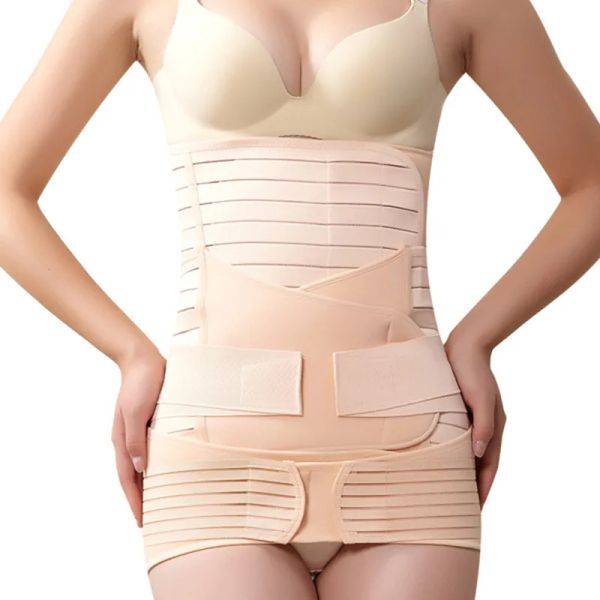 Cuscini 3in1 Set di shapewear di maternità: cintura in vita elastica rosa e nero, cintura addominale e fascia di pancia traspirante per tutte le stagioni