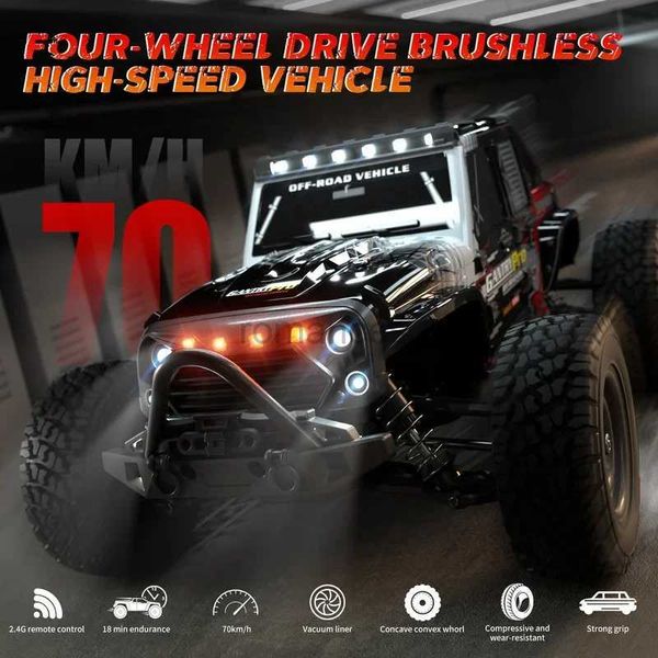 Electric/RC Car RC Cars 16103PRO 70 км/ч со светодиодом 1/16 Бесстраночный Moter 4WD OFF ROAD 4X4 Высокоскоростный дрифт -монст