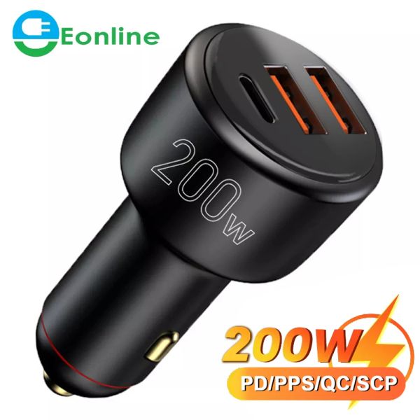 Drohnen 200W USB PD 36W Auto Ladegerät 3port Super Fast Charger2.0 100W 65W Supercharge QC3.0 FCP SCP für Ehren Xiaomi Vivo Huawei Telefon