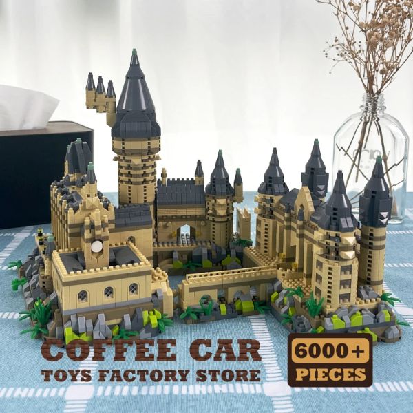 Blocchi Modello di scuola di magia creativa Diamond Bricks Set Castle MEDIEVAL MOC Building Buildings Gazzini di plastica fai -da -te Gift di Natale per bambini adulti