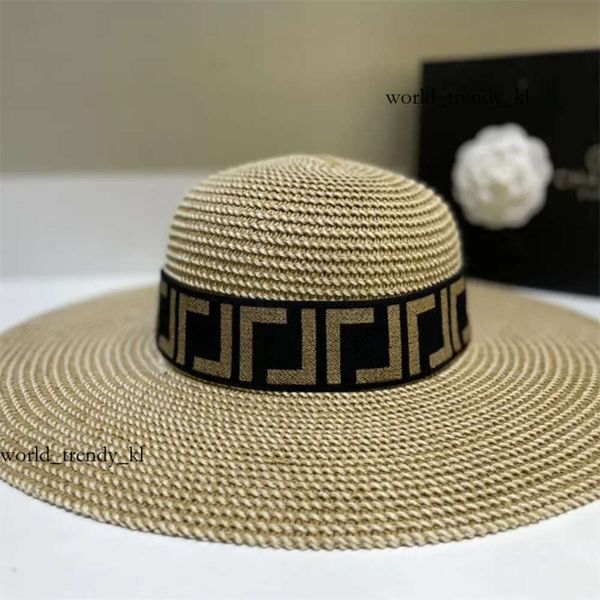 Fashion Fendicap Straw Hat Designer Mens Womens Bucket Chapé Chapé