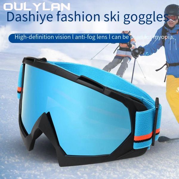 Eyewear Oulylan Brand Brand Professional Ski Goggles Double Laens Lens Antifog Uv400 Big Ski Skiing Skiing Snowboard Men Donne Snow Goggles
