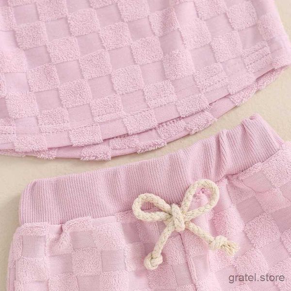 Kleidungssets Sommer Neugeborene Baby Mädchen Feste Farbtonboard Druck Camisole Draw String Shorts Set Säuglings Kleinkind Kleidung Casual Outfits