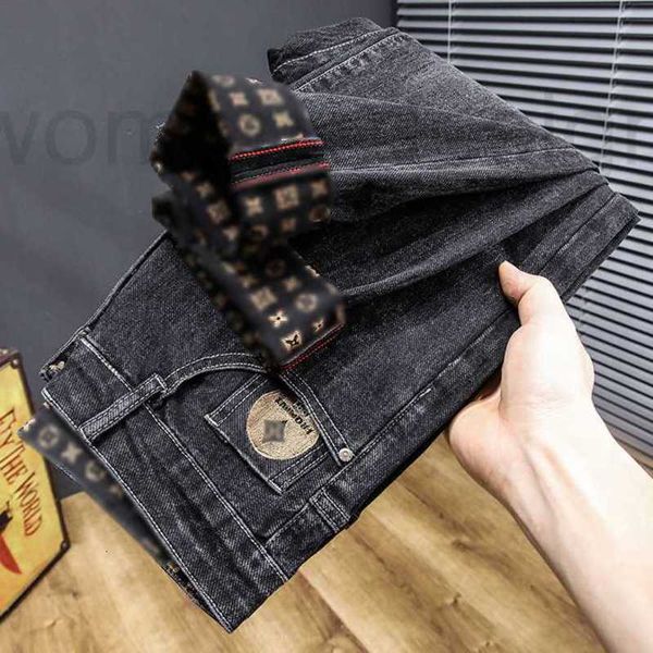 Jeans designer maschile jeans jeans maschile slim fit marchio alla moda marchio coreano maschi di fascino elastico pantaloni lunghi pantaloni lunghi lm8a