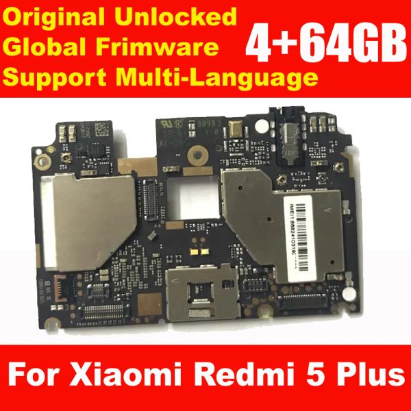 Circuits Original Sblocco Mainboard per Xiaomi Redmi 5 Plus 4 GB 64 GB ROM Chips Full Circuits Card Card Mother Board Global Frimware 5Plus