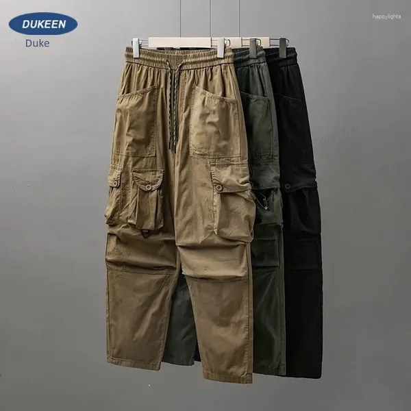 Erkek pantolonları en Amerikan ince iş giysisi yaz gevşek montaj düz bacak hızlı kurutma fonksiyonel kırpılmış