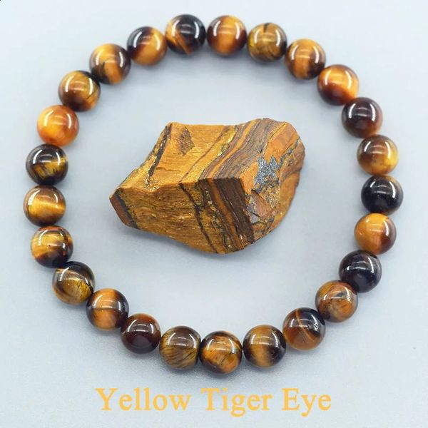 5A Bracciale tigre naturale uomo e donna fascino di pietra gioielli di pietra Guarigione Buddha Coppia di corda elastica Crystal Bead 240423