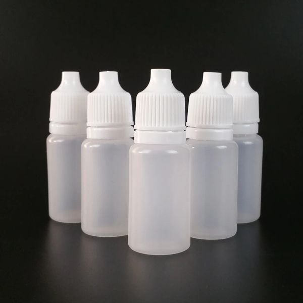 Şişeler 100pcs 2ml 3ml 5ml 10ml 15ml 20ml 30ml 50ml /damlalık şişeleri HDPE Malzeme Boş plastik sıkılabilir 0.5 1 oz göz sıvısı damlası