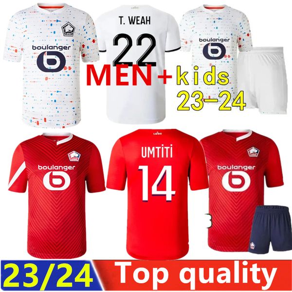 23 24 Fußballtrikots Cabella Vierter Yazici Umititi Fußballhemd 2023 2024 Lille Olympique Haraldsson MAillot Adult Kids Kit Men Set 1501