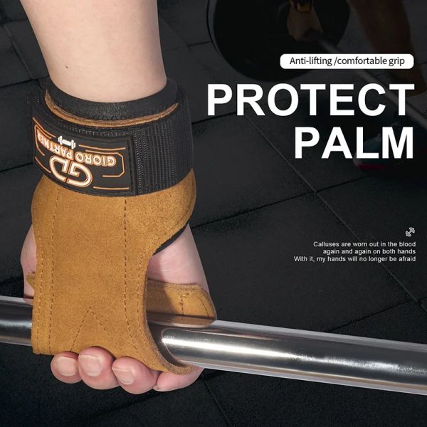 Guanti di sollevamento pesi di guanti guanti cinghie pesanti con supporto al polso per il bodybuilding imbottito regolabile