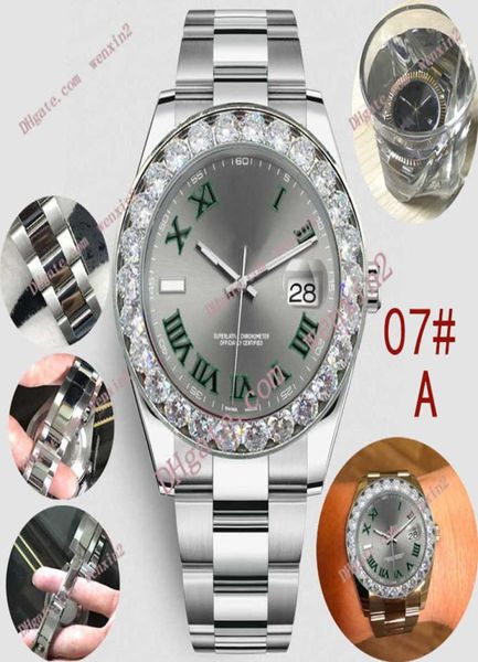 Mens Diamond Watch Green Roman Numeral Mechanica Automatico 43mm 20 Colore in acciaio inossidabile in acciaio in acciaio Jubilee Sport impermeabili Sport ST8951933