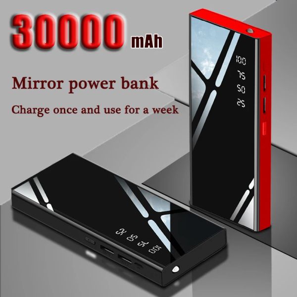 Bank Super Fast Charging Power Bank 30000Mah Power Bank esterno 20000Mah Banca portatile e sottile Adatto a Samsung Xiaomi