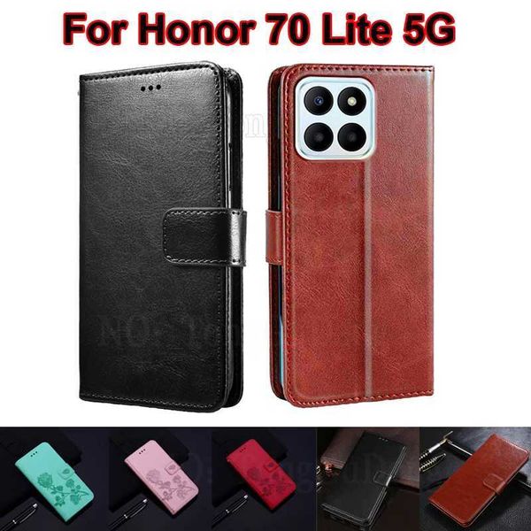 Mobiltelefonkisten ehren 70 Lite 5G Hülle Leder Brieftaschenabdeckung für Carcasas Honor70 Lite 70Lite 5G Telefon Capas Funda Para Honor x8 5G Coque 240423