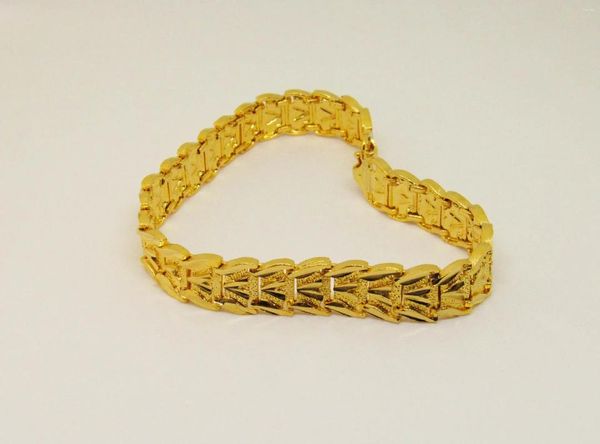 Braccialetti Link Bracciale a forma di V alla moda da donna Brass puro placcato con vere monete d'oro brazalete en forma de v