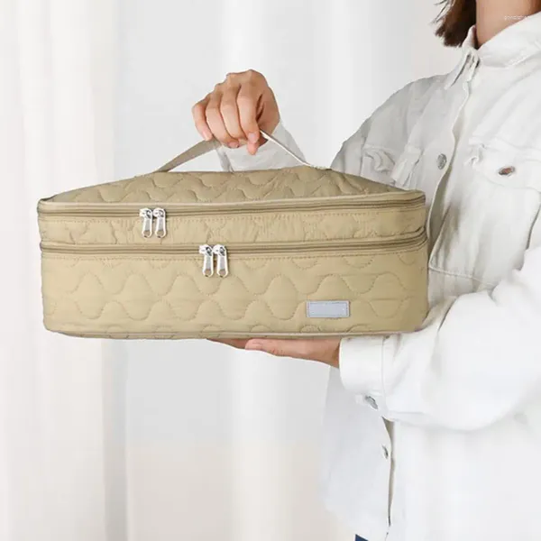 Bolsas de armazenamento bolsa de ferramenta de algodão acolchoada bolsa de viagem de organizador elegante com camada dupla para secar em casa