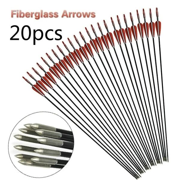 Arrow 20/15/10/5pcs 30 inç fiberglas oklar Yağlı Yay Gökkuşağı Bowtarget Uygulaması Arrow Spor Malzemeleri (Omurga 900)