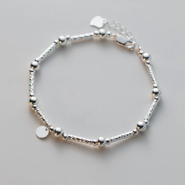 Bracelets La Monada 15+2,5 cm de pulseiras para mulheres prata 925 brilho de brilho Sterling 925 Silver feminino