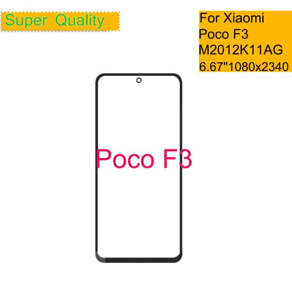 Панель 10 шт./Лот для Xiaomi Poco F3 Сенсорный экран Панель переднего внешнего стекла для Poco F3 M2012K11AG
