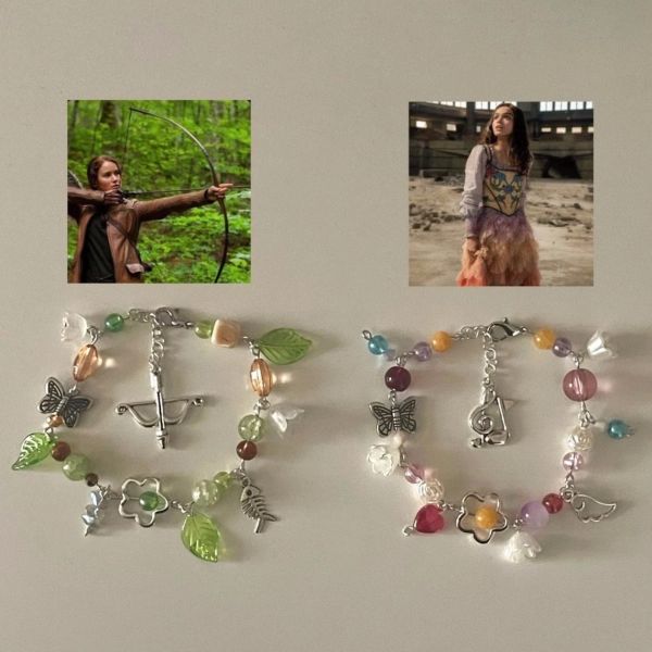 Armreifen handgefertigt die Hunger Games inspirierte Armbänder |Y2K Landschaft Coquette Bracelets |Katniss Lucy Gray