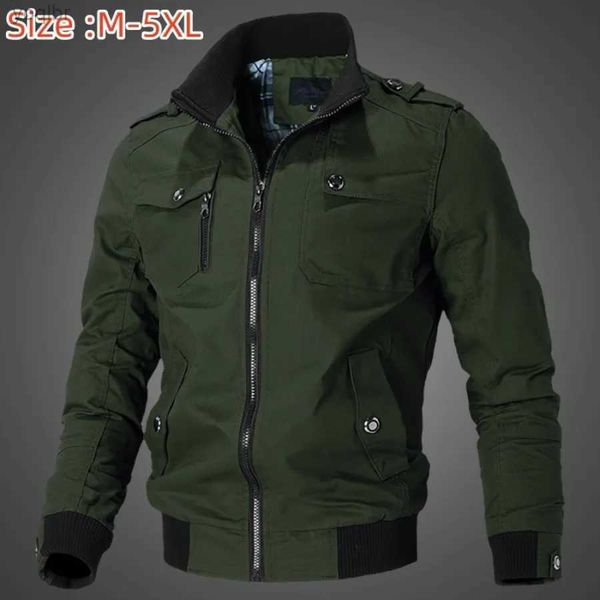 Herrenjacken 2024 Herren Tactical Military Jacket Herbst und Winter Pilotjacke Cotton Cargo Jacke Fashion Casual Outdoor Jacke Herrenjackel2404