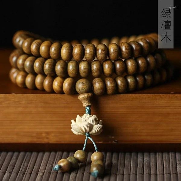 Strand Green Sandalwood Abacus perline fai da te Bracciale di nuvole di loto 0,8 uomini e donne in stile decorativo gioielli decorativi regalo letterario boho