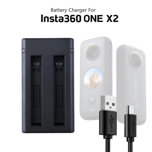 Stylus IS360X2B Caricatore per Insta 360 One X2 Caricatore batteria Insta360 x2 Azione sportiva Accessori ad carica rapida parti