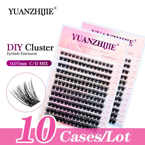 Ограники 10Cases Yuanzhijie DIY сегмент ресниц Spiers Trasprents Clear Lash Band Pbt Корейский макияж