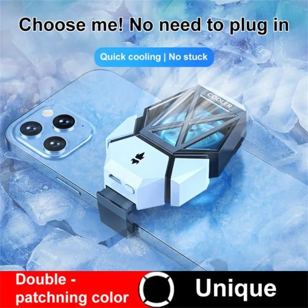 Cooler Phone Cooler Telefon Magnetisch Kühler ABS -Spiel Kühler System Schnellkühlender Lüfter für iPhone Xiaomi Black Hai mit Akku