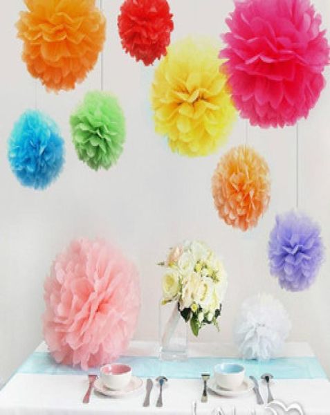 Super popular papel de papel Pom Pom Poms Party Wedding Baby Living Decoration Home Pompoms Festive Fashion Party Decorative Flower3219191