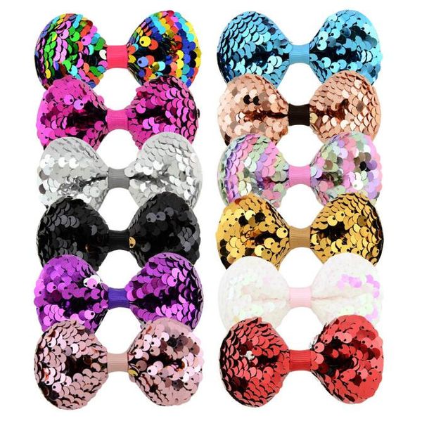 Paillettes di glitter bowknot fatti fatti a mano clip carini bambini brow bocconcini bambine golf garette barretta per bambini accessori per capelli regalo