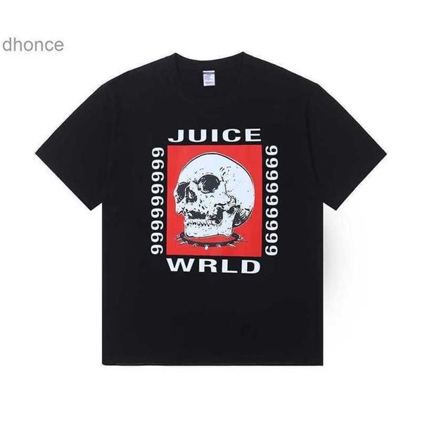 Designer masculino Moda curta Trendência da moda 999 suco wrld bandit photo tee skull impressão de camiseta solta algodão