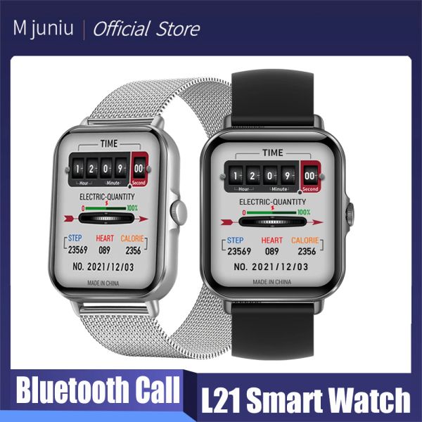 Relógios M Juniu Bluetooth Smart Watch Men Screen Touch Sports Sports Fitness Rates