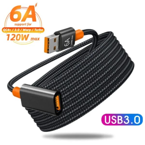 Acessórios 1,5m 6a USB 3.0 Cabo de extensão fêmea para extensor masculino Cabo de transmissão de alta velocidade Cabo para câmera de computador Cabo de TV