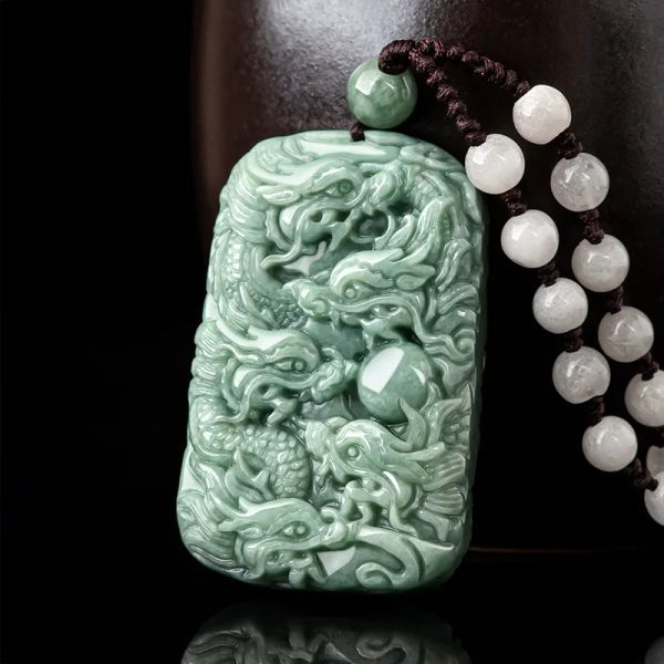 Collane Natural Agrade Jade Pendant Jade Brand Nove Dragon Protector Jade Citi Ice Ice Tipo Collana Jade di alta qualità