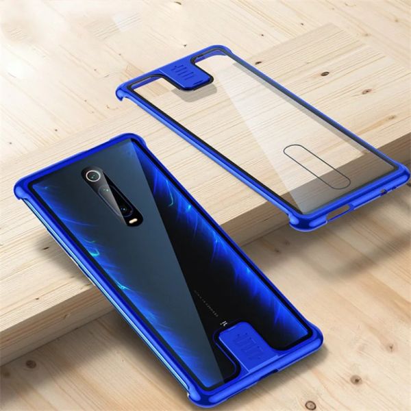 Sapatos Rjust Push Pull Metal Frame para Xiaomi Mi 9t Pro Case Mi9T Alumínio para o pára -vidro temperado Tampa de vidro na Xiaomi Redmi K20 Pro casos