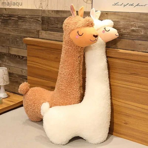 Bambole peluche 75 cm adorabile alpaca giocattolo peluche giapponese alpaca morbido imbottitura simpatica pecora da pecora da animale da sonno cuscino per sonno decorazioni da letto per casa