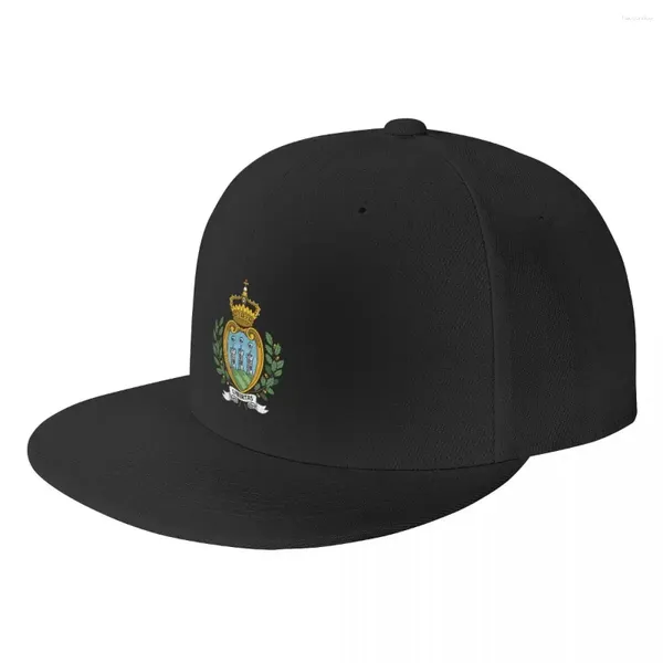 Balli Caps Custom Coat of Arms San Marino Baseball Cap Men Women Flat Snapback Hip Hop Hat Sports