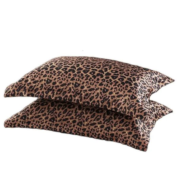 Capa de travesseiro de poliéster com estampa de leopardo sexy 48x74 travesseiro de cama de retângulo Casa de coloração sólida Cetin Home Decorativa travesseiro 240423
