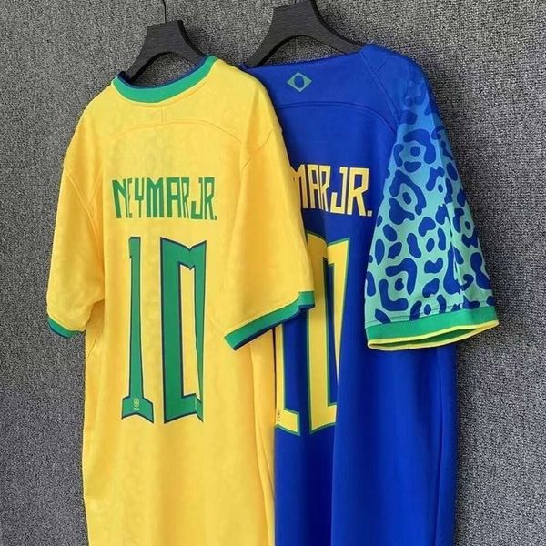 Maglie di calcio Studi per le tracce maschili 2022 Brasile Jersey Home/Away 10 Neymar Adult Football Top