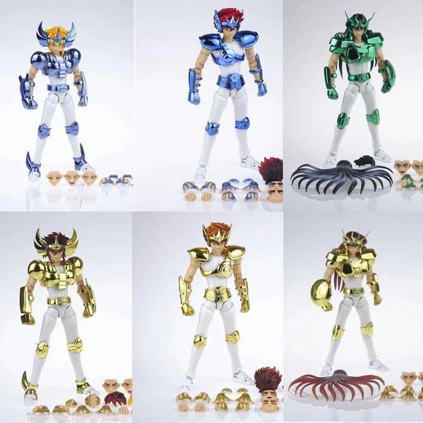 Figuras de brinquedo de ação mmd saint seiya mito pano pegasus dragão shiryu hyoga cygnus versão cômica Cavaleiros de bronze da ação do zodíaco Figura Modelo T240422