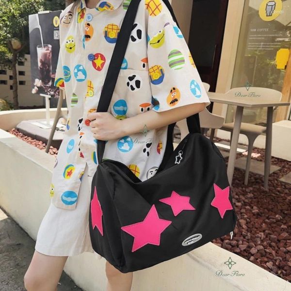 Borse di totes Y2K Korean Vintage Star Silver Cross GUASCHIO ALTA CASATURA TOTE OUTDOOR SPORT IN FITNESS GUARGO PASCHE