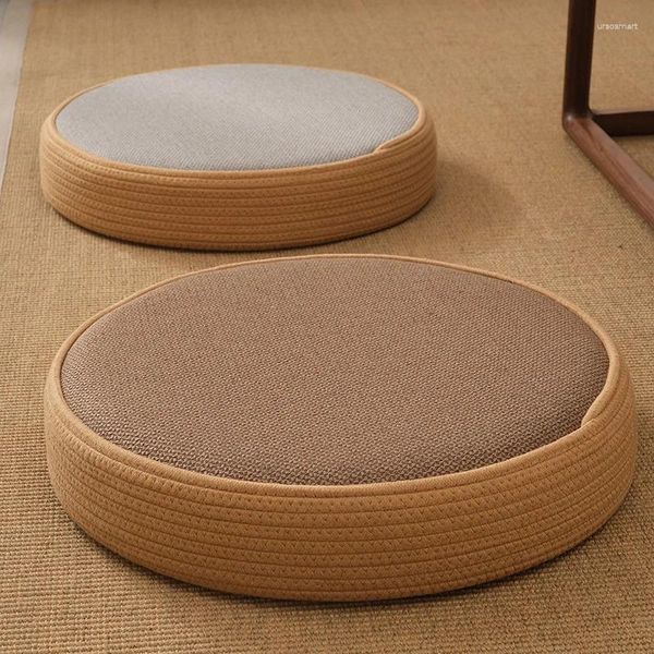 Cuscino tatami riso cotone e sedile lino ispessimento meditazione traspirante venatura del salotto del salotto