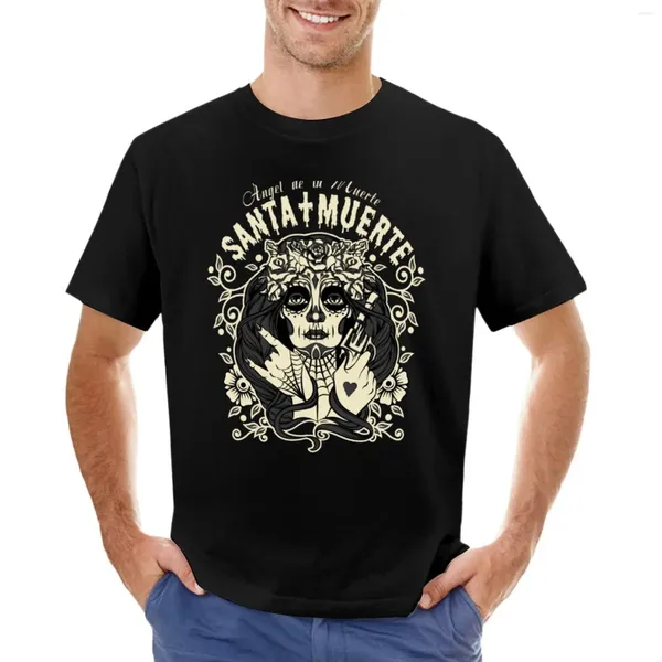Polos maschile Santa Muerte Sugar Skull Calavera Angel de La Classic T-shirt Oversized Oversize Shirt da uomo