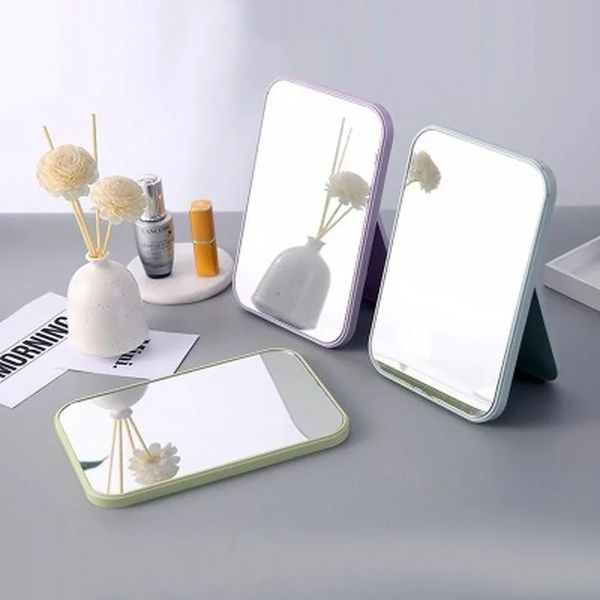 1pcs Mirror pieghevole specchio rettangolare specchio cosmetico specchio a faccia singola con stand per femmine